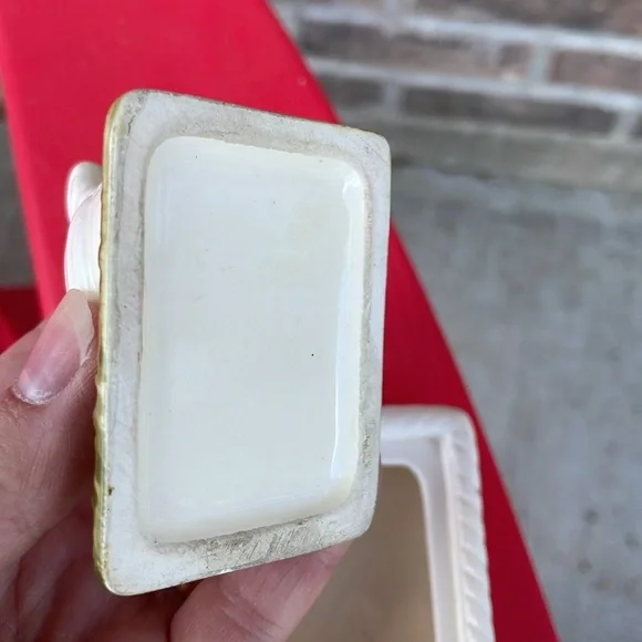 Ceramic Chicken Trinket Box Mini Made in Japan Hen on a Nest Small - Picture 4 of 7